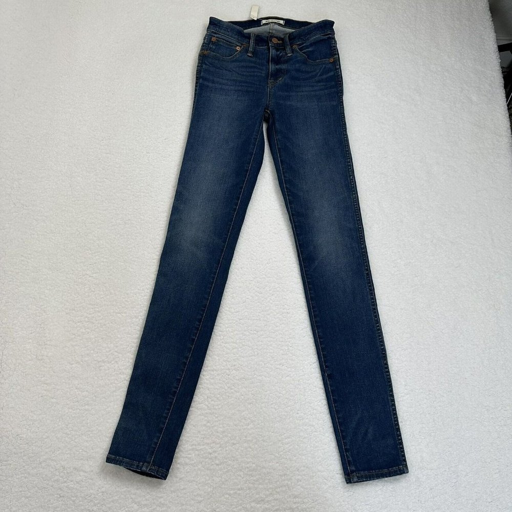 NWT Madewell Women's High Rise Skinny Denim Jeans Size 25 Tall Blue G7541